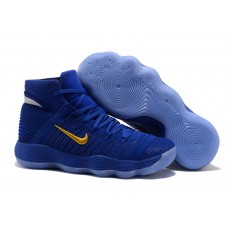 Men's Nike Hyperdunk 2017 Flyknit Dark Blue And Yellow Basketball Shoes