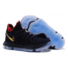 Nike KD 10 Black Gold Blue Basketball Shoes