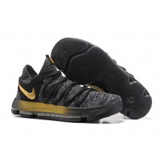 Nike KD 10 Black Grey Gold New Release Basketball Shoes