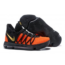 Nike KD 10 Black Orange Gold Basketball Shoes