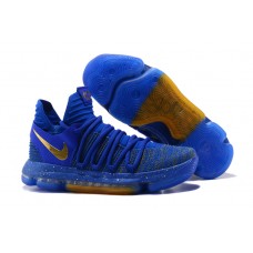 Nike KD 10 Celebration Racer Blue Metallic Gold Basketball Shoes
