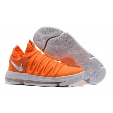 Nike KD 10 Orange White Sneaker Basketball Shoes