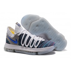 Nike KD 10 White Blue Grey Basketball Shoes