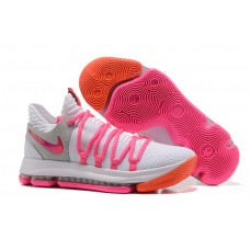 Nike KD 10 White Pink Basketball Shoes