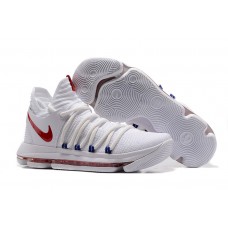 Nike KD 10 White Red Navy Basketball Shoes