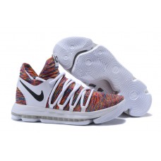 Nike KD 10 White and Multi-Color Basketball Shoes