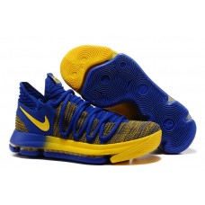 Nike KD 10 X Warriors Away Blue Yellow Basketball Shoes