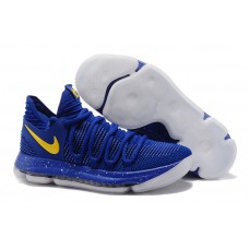 Nike KD 10 X Warriors Blue Yellow Basketball Shoes