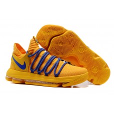 Nike KD 10 Yellow Blue Basketball Shoes