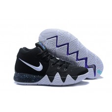 Nike Kyrie 4 Black-White-Anthracite-Light Racer Blue Basketball Shoes