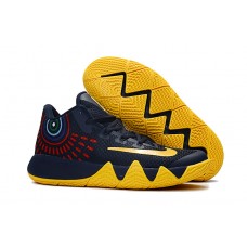 Nike Kyrie 4 Deep Blue Yellow Basketball Shoes