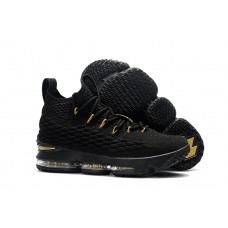 Nike LeBron James 15 Black and Gold Basketball Shoes
