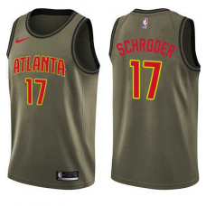 Nike NBA Atlanta Hawks 17 Dennis Schroder Jersey Green Salute to Service Swingman