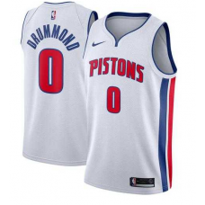 Nike NBA Detroit Pistons 0 Andre Drummond Jersey White Swingman Association Edition