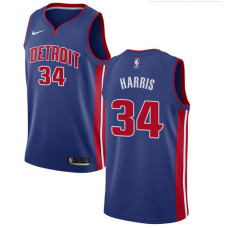 Nike NBA Detroit Pistons 34 Tobias Harris Jersey Blue Swingman Icon Edition