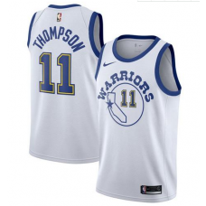 Nike NBA Golden State Warriors 11 Klay Thompson Jersey White Throwback Swingman Hardwood Classics
