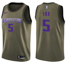 Nike NBA Sacramento Kings 5 De'Aaron Fox Green Jersey Salute to Service Swingman
