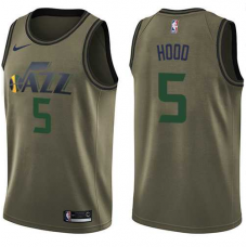 Nike NBA Utah Jazz 5 Rodney Hood Green Jersey Salute to Service Swingman