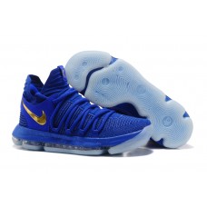 Nike Zoom KD 10 Blue Gold Basketball Shoes