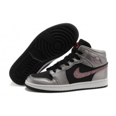 Perfect Air Jordan Retro 1 Grey Black Pink Basketball Shoes