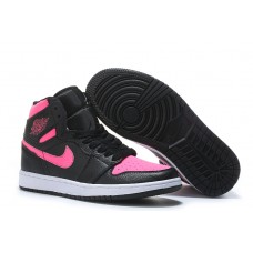Women's Air Jordan 1 (I) Black and Pink Basketball Shoes