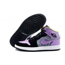 Women's Air Jordan 1 Purple and Black Basketball Shoes