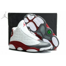 Wholesale Real Jordans 13 White Grey Red Shoes Stores Online