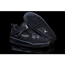 Womens Air Jordan 4 All Black Basketball Shoes For Sale