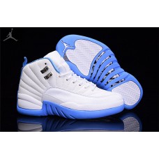 Womens Air Jordans 12 GS Melo University Blue White For Cheap