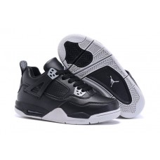 Youth Air Jordan 4 Retro Black White Shoes Sale Online