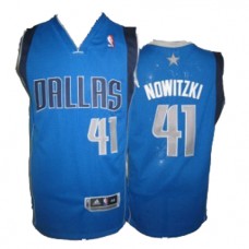 Dallas Mavericks 41 Dirk Nowitzki Throwback Jersey Blue Swingman Hardwood Classics
