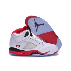 Cheap Air Jordan 5 Retro White Red Shoes For Sale Online