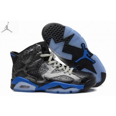 Air Jordan 6 Black Snakeskin Royal Blue Shoes Cheap For Men