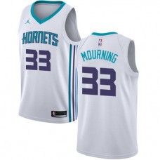 Alonzo Mourning Hornets Home White Jordan Jersey NBA Cheap Sale