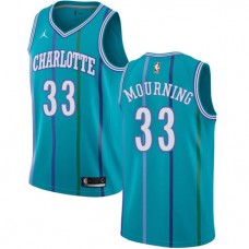 Alonzo Mourning Hornets Throwback Jersey NBA Aqua Cheap Sale