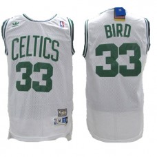 NBA Boston Celtics 33 Larry Bird Throwback Jersey White Swingman Hardwood Classics