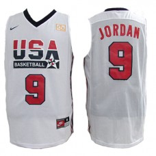 NIKE 1992 Olympics Team USA 9 Michael Jordan Jersey White Swingman Hardwood Classics