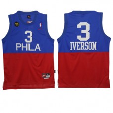 Best Allen Iverson 10TH 76ers Throwback Red Blue NBA Jerseys