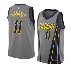 Best Domantas Sabonis Pacers City NBA Jerseys Gray For Sale