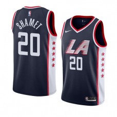 Best Landry Shamet Clippers City NBA Jerseys Navy For Sale