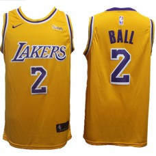 Best Lonzo Ball Lakers Gold Swingman Icon Edition NBA Jerseys