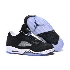Best Mens Air Jordan 5 Low Black White Sneakers On Feet
