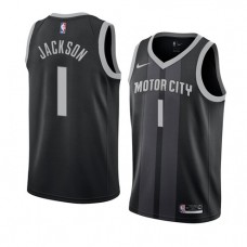 Best Reggie Jackson Pistons Motor City NBA Jerseys Black Sale