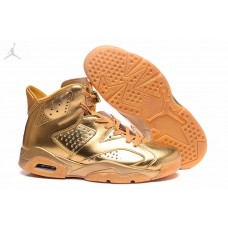 Cheap Air Jordan 6 All Gold Plated Shoes For Women Sale