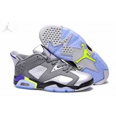 Cheap Air Jordan 6 Low Dark Grey White Shoes On Feet