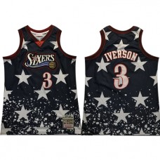 Cheap Allen Iverson 76ers Retro Black Independence Day Jersey