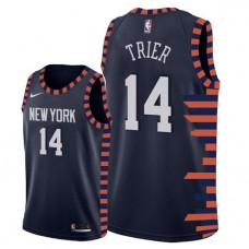 Cheap Allonzo Trier Knicks City Edition New Jersey Navy For Sale