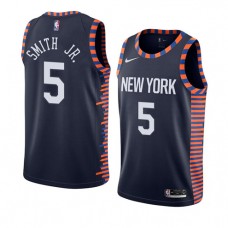 Cheap Dennis Smith Jr. Knicks City NBA Jerseys Navy For Sale