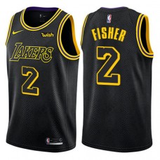 Cheap Derek Fisher Black NBA Lakers City Jersey For Sale