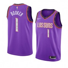 Cheap Devin Booker Suns City NBA Jerseys Purple For Sale